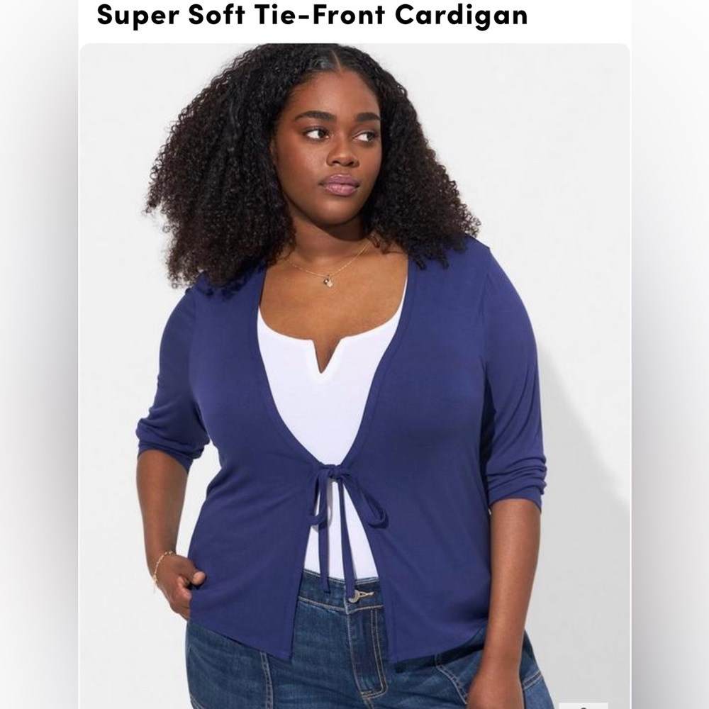 Front tie cardigan